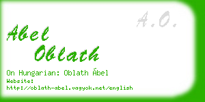abel oblath business card
