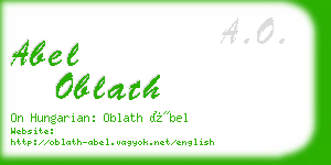 abel oblath business card